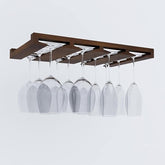 ONIJA Stemware Glass Rack Makes Dull Kitchens or Bar Perfectly Fits 6-12 Glasses Under Cabinet with Included Screws Great Hanging Bar Glass Rack
